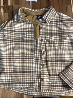The North Face Brown & Cream Plaid Shirt Jacket